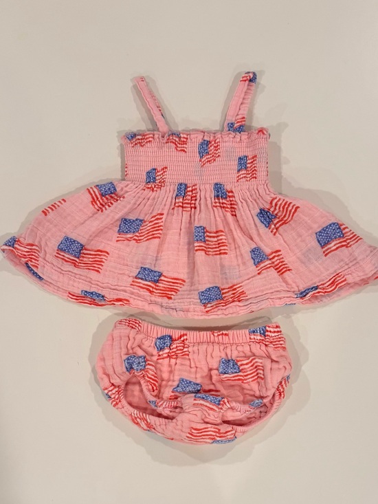 Angel Dear Other - Angel Dear Pink American Flag Tank and Bloomer Set